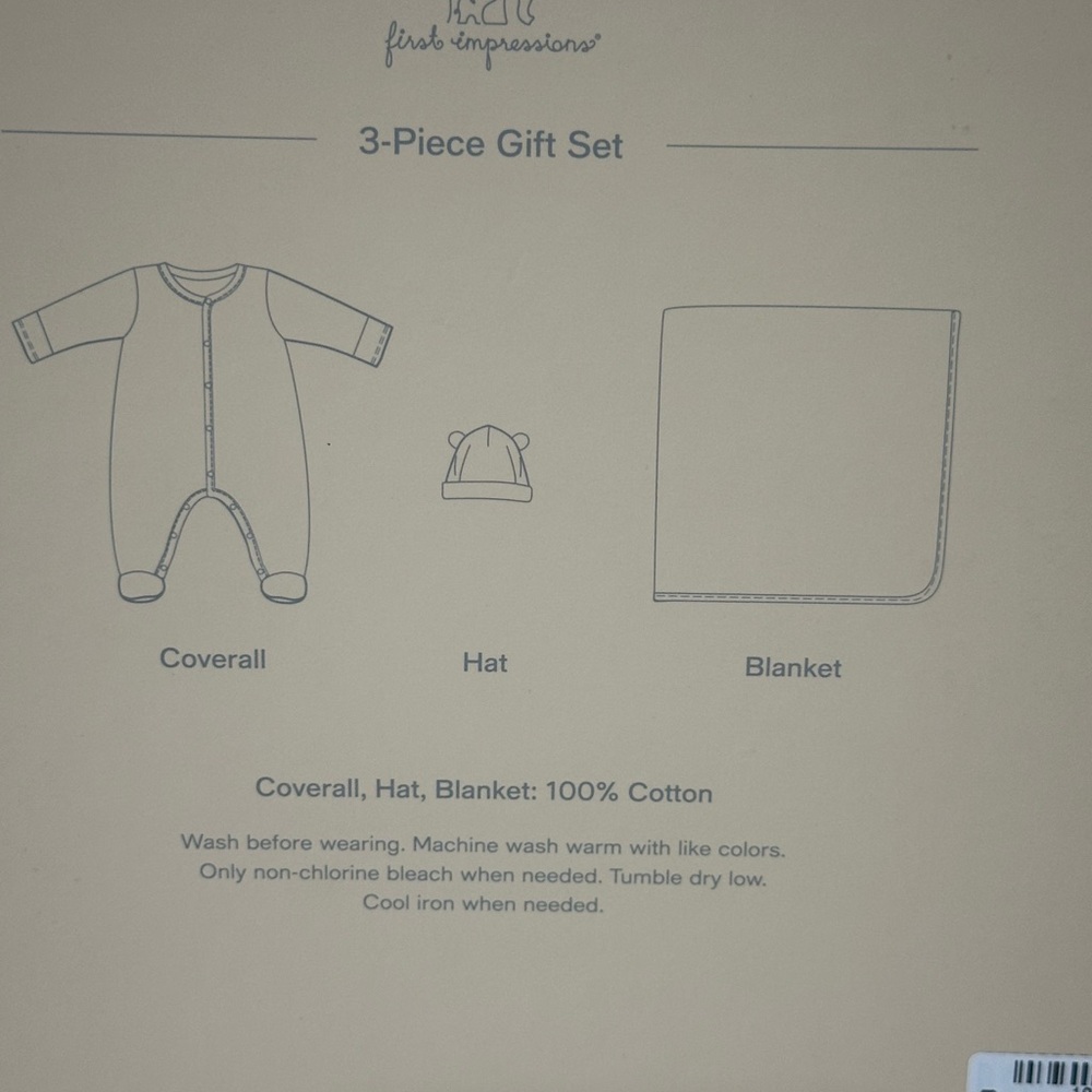 First impressions newborn boy, white and grey three-piece gift set. NWT. - Picture 3 of 5